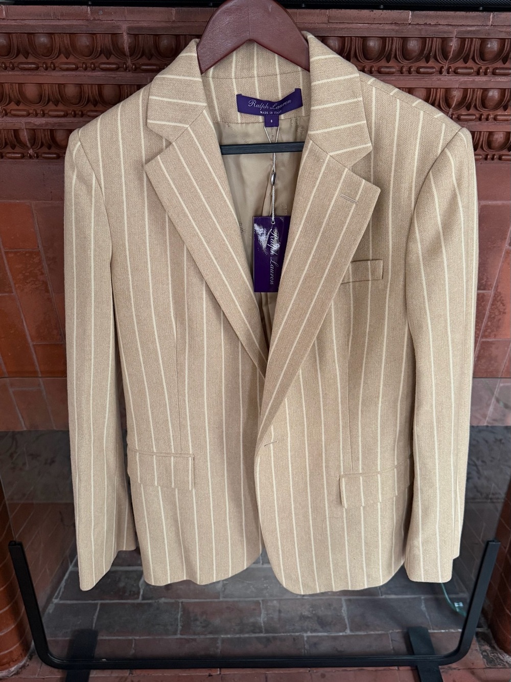 Ralph Lauren  Beige Pinstripe Blazer